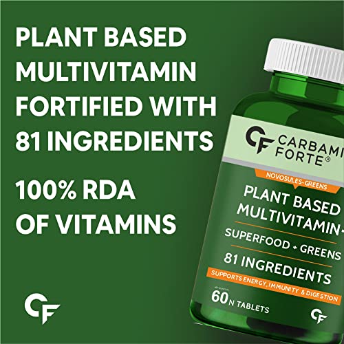 Carbamide Forte Plant Based Multivitamin Tablets (60 Veg Tablets) for Men & Women for Immunity, Energy & Detox with Ingredients like Superfoods, Greens, Vegetables, Fruits & Herbs Supplement