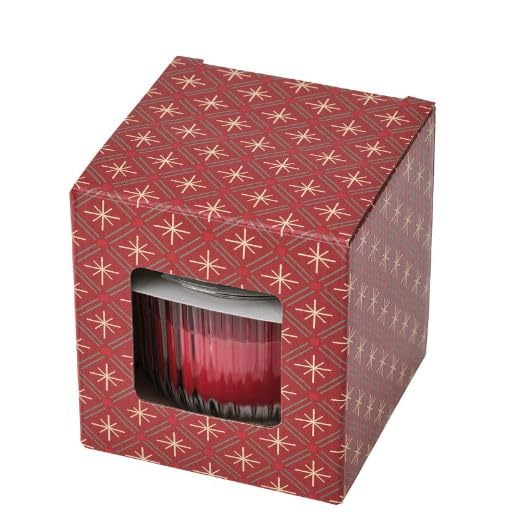 Uppfylld Vinterfint Scented Candle in Glass, Cinnamon & Sugar/red, 20 hr