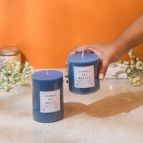 The Decor Mart Nerouli Sea Breeze Scented Candles Set of 2 (Medium, Small)