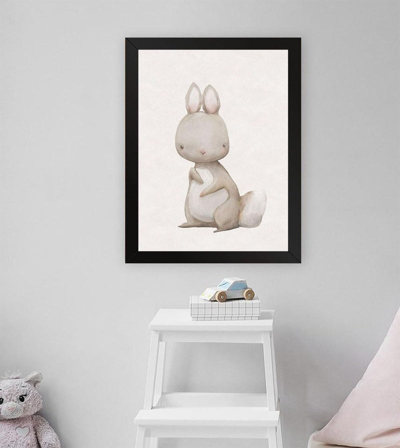 GADGETS WRAP Printed Photo Frame Matte Painting for Home Office Studio Living Room Decoration (11x17inch Black Framed) - Little Rabbit (3)