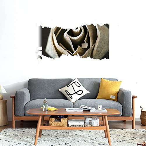 GADGETS WRAP Printed Wall Decal Sticker Scratched Paper Style Wall Decal (90cm x 50cm) - Wooden Rose