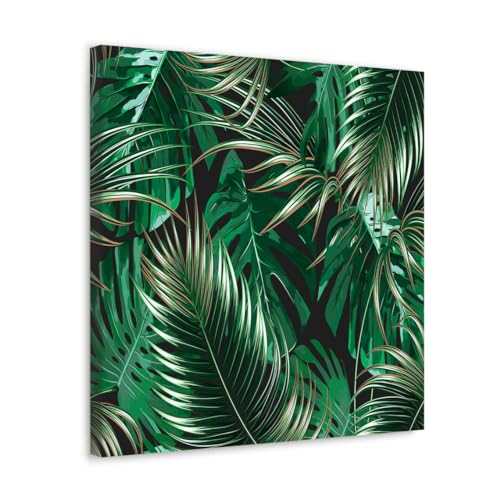 GADGETS WRAP Canvas Gallery Wrap Framed for Home Office Studio Living Room Decoration (17x17inch) - Leaves Design