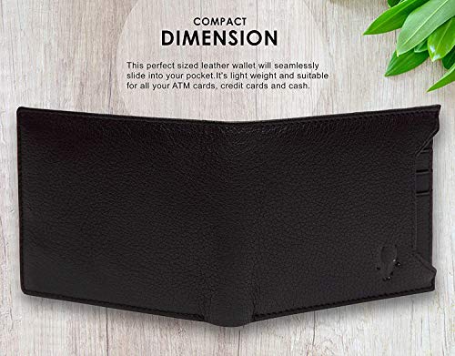 WildHorn® Oliver Black Leather Wallet for Men