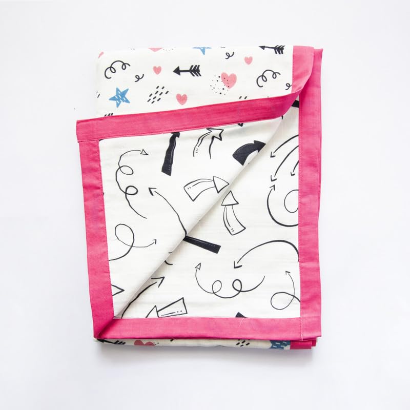 Yellow Doodle Arrows + in The Sky Reversible Muslin Blanket - Adorable Combo for Unisex Baby Ages 0-4 Years