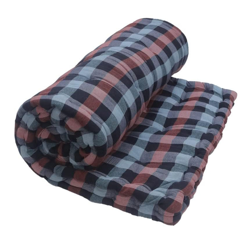 CHILLI BILLI 5 Inch Gadda Medium Soft Cotton Gingham Plaid Checkered Multicolour Mattress (Pack of 1)