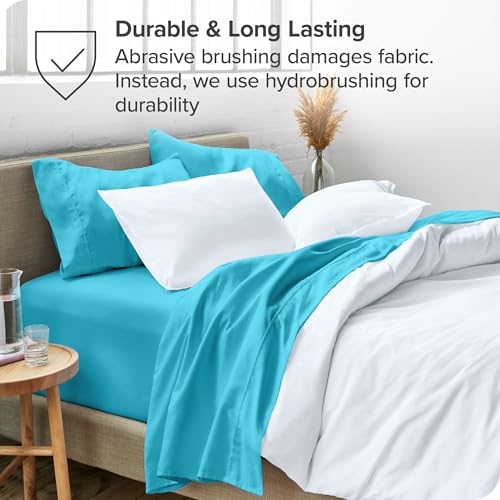 Queen , Aqua : Premium 1800 Ultra-Soft Microfiber Collection Queen Sheet Set, Hypoallergenic, Easy Care, Wrinkle Resistant, Deep Pocket (Queen, Aqua)