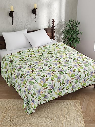 EVER HOME Pure Cotton 120 GSM Reversible Soft Lightweight Printed Double Bed Blanket/AC Dohar/Skin Friendly Dohar-224X254CM