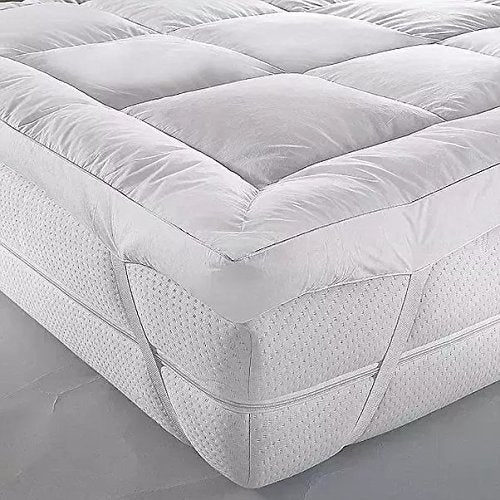 PumPum Hollow Fibre Mattress Padding/Topper for 5 Star Hotel Feel - 72" X 78" (Ivory)