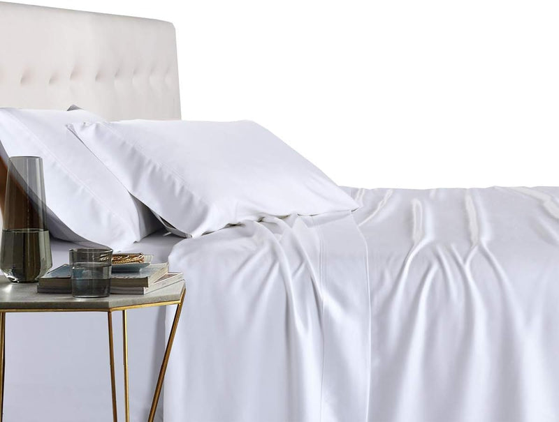 Full, White : Full White Silky Soft Bed Sheets 100% Rayon from Bamboo Sheet Set