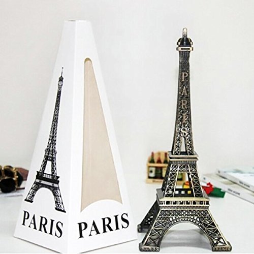 Discount4product Glass Eiffel Tower Statue (26 cm x 11 cm x 11 cm, Antique)