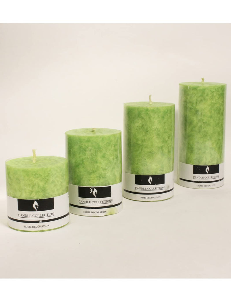 TbhStore Pillar Candle Lemongrass | Set of 4 Candles | 21 Hours Burn time | Paraffin Wax Used | Ideal for Gifting & Home Decor!