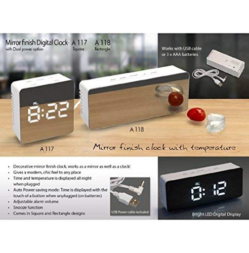 Buffy Plastic Digital Clock with Dual Power Option (White_3.5 Inch X 6.2 Inch X 1.9 Inch)