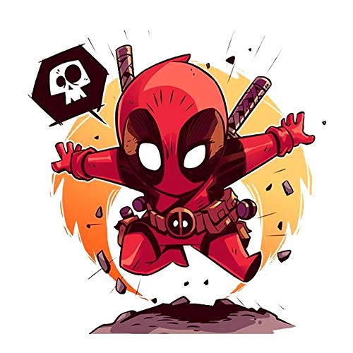 Sahaj Decor Small Deadpool Sticker | Wall Sticker for Living Room -Bedroom - Office - Home Hall Decorative Stickers