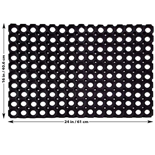 Status Contract PVC Rubber Sanatizing Outdoor Door Mat for Home/Bathroom/Bedroom/Rainy Season (41x61 cm, Black)