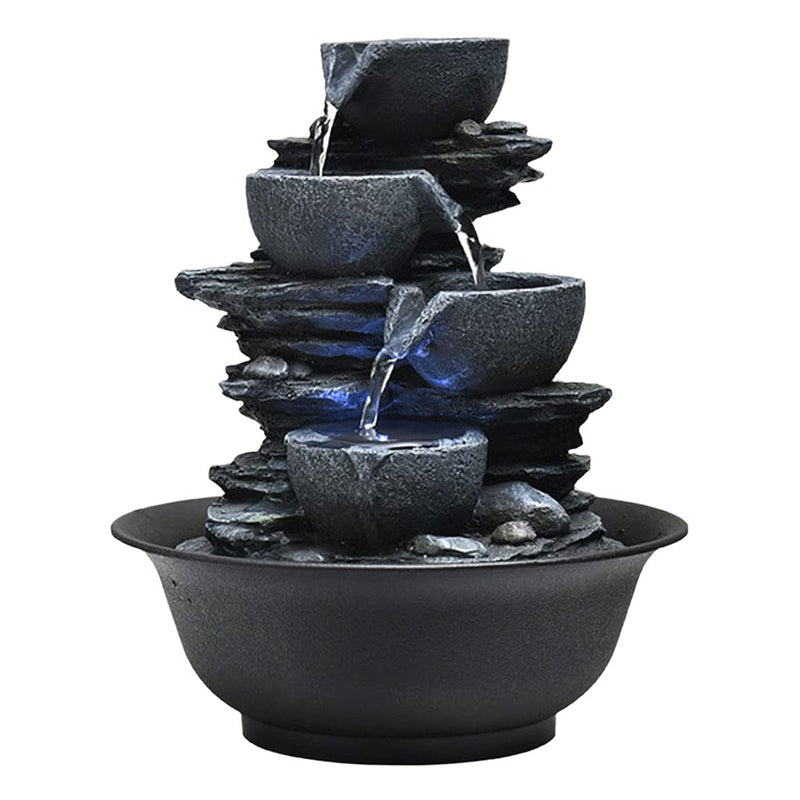 ATORSE® Water Fountain Fortune Feng Shui Waterfall Bedroom Ornaments Arts E