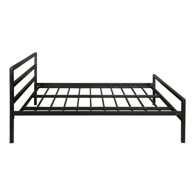 Nilkamal SLEEP King Size Striker Classic Metal Bed with Plus Memory Foam 6 Inch Orthopaedic Mattress, Comes with Soft Cover, Firmness Premium Mattress (Black & White, 78 x 72)