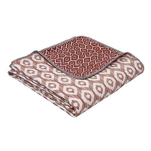 HOMYFINE 100% Cotton Reversible Ac Dohar Double Bed Size| AC Blanket |Dohar|Quilt|Summer Dohar | Soft Light-Weight Bed Blanket (Design 3, Double Bed (84x88 Inches))