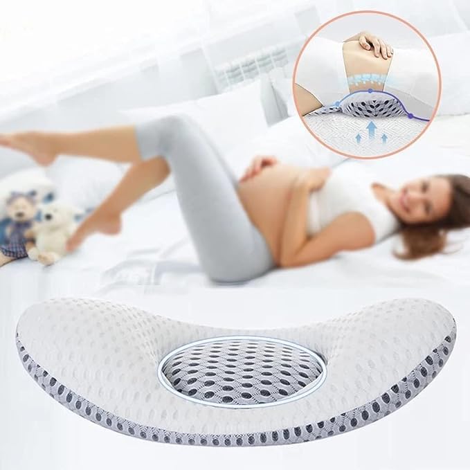 OCTOPUSPRIME 3D Leaf Shape Lumbar Support Pillow for Sleeping, Pregnancy Pillow, 3D Air Mesh Back Pillow for Bed, Adjustable Height Lumbar Pillow for Lower Back Pain Relief