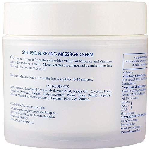 O3+ Seaweed Purifying Massage Cream with Vitamins and Minerals for Skin Brightening and Oil Control, 300g