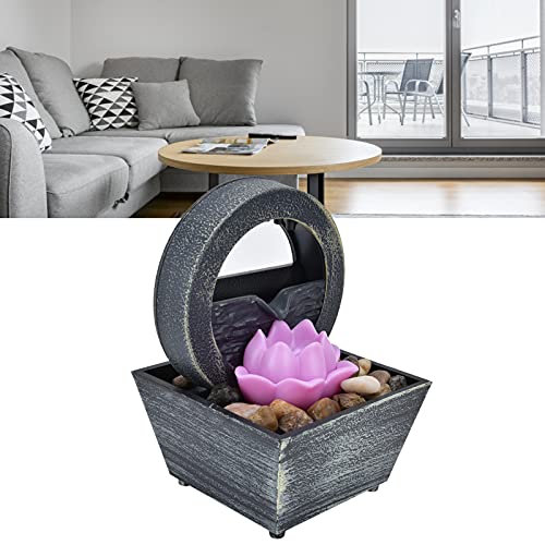 Desktop Water Fountain, USB Tabletop Fountain Elegant with Stones for Living Room for Bedroom for Office