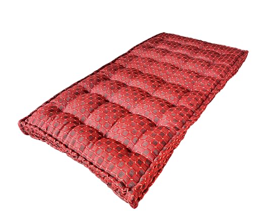 H B Msala Gadda Medium Firm Soft Cotton Quilt Mattress, Rectangle Type, Black Hosiery Cotton, Premium Red Box (4X 6 Double)