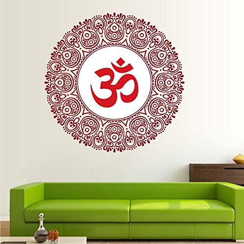 WALLSTICKS ' Om - Mantra - Pooja - Yoga - Hindu - Religious - Rangoli - Colourful - Decorative - Wall Sticker ' - WS154 (PVC Vinyl - 55 cm X 55 cm)