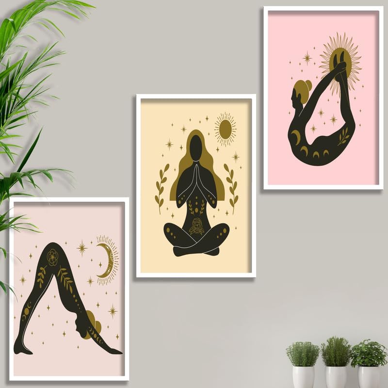 SAF paintings Set of 3 Modern Boho Art Wall Painting For Home And Office ol-COMBO-2147-K3