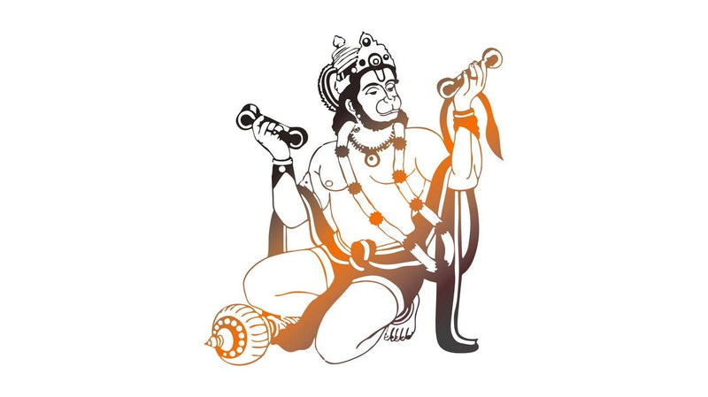 DivineDesigns™ PVC Vinyl Self-Adhesive Hanuman Ji Wall Sticker for Living Room, Bedroom, Office Wall Decoration (20 X 24 INCH) Pack 1