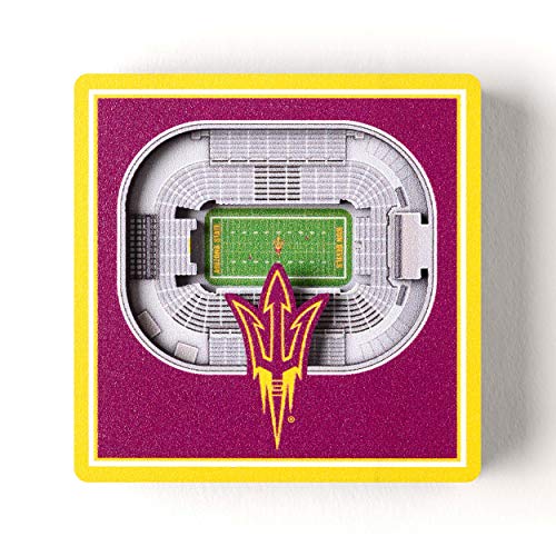 YouTheFan NCAA Arizona State Sun Devils - Sun Devil Stadium 3D StadiumView Magnet3D StadiumView Magnet, Team Colors, Small (8495360)