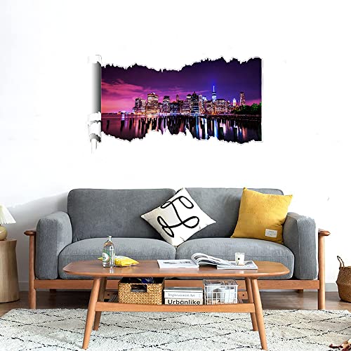 GADGETS WRAP Printed Wall Decal Sticker Scratched Paper Style Wall Decal (90cm x 50cm) - Cityscape (2)