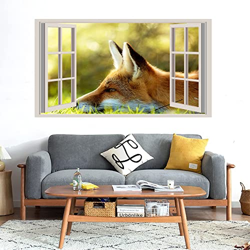 GADGETS WRAP Printed Wall Decal Sticker Fake Window Style Decal (90cm x 50cm) - Summer Fox