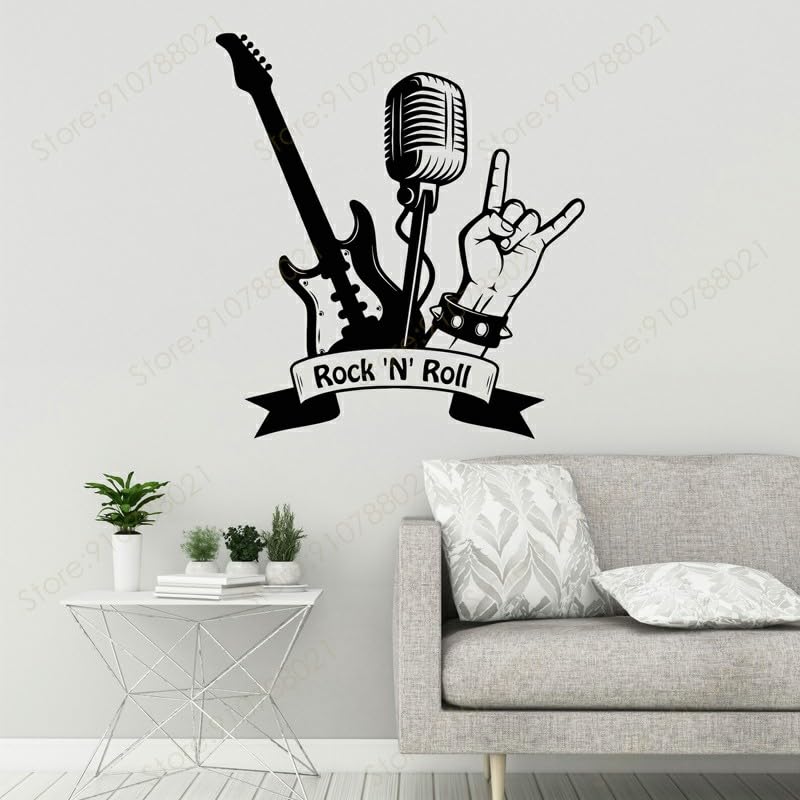 GADGETS WRAP Vinyl Rock N Roll Vinyl Wall Decal Music Musical Rock Star Musician