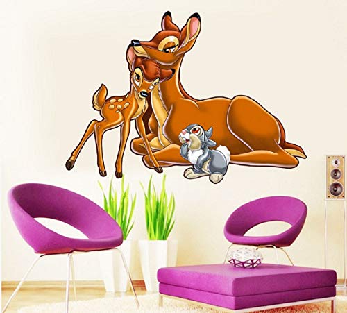 Bambis Mother Bambi Self Adhesive VinylWaterproof Decorative Wall Stickers for Hall, Bedroom, Kitchen and Furniture