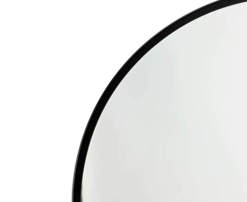 DEQORATION Arshia Creations Round Framed Mirror in Matt Black Finish (22" Dia)