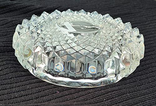 Zeguard Handicraft Crystal Round Ashtray with Attractive Pattern | Best for Home Decor Office Table Decor | 13cm