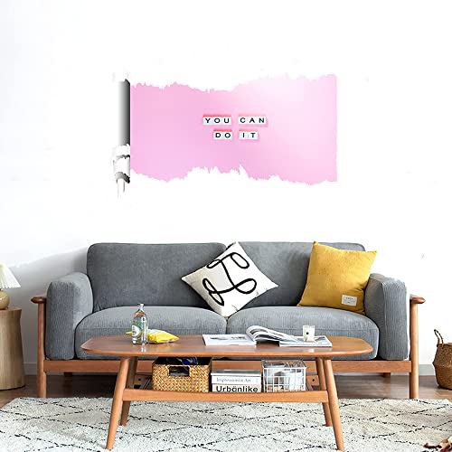 GADGETS WRAP Printed Wall Decal Sticker Scratched Paper Style Wall Decal (90cm x 50cm) - You Can Do It