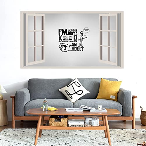 GADGETS WRAP Printed Wall Decal Sticker Fake Window Style Decal (90cm x 50cm) - Sorry