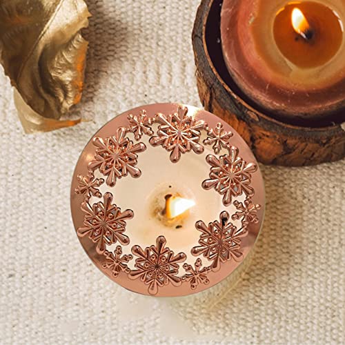 ATORSE® Candle Topper Stable Burning Jar Candle Sleeve for Birthday Dinner Gold