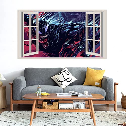 GADGETS WRAP Printed Wall Decal Sticker Fake Window Style Decal (90cm x 50cm) - Venom Artwork Comics