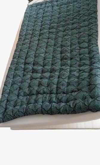 ATOOTFUSION Single Bed Cotton Filled Quilt Mattress Gadda Soft & Reversible,Foldable Lightweight Filled Single Firm Cotton (3 X 6 Ft Or 72 X 36 Inch)(Blue Embroidery, Normal)