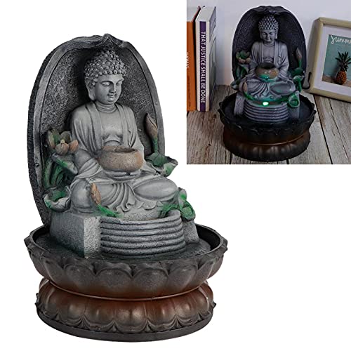 Ubersweet® Tabletop FountainUnique Creative Buddha Statue LED Lighted Tabletop Fountain Small Interior Water Feature with Calming and Relaxing Water Soundfor Home and Office(Pink)'