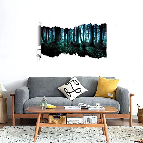 GADGETS WRAP Printed Wall Decal Sticker Scratched Paper Style Wall Decal (90cm x 50cm) - Mysterious Forest