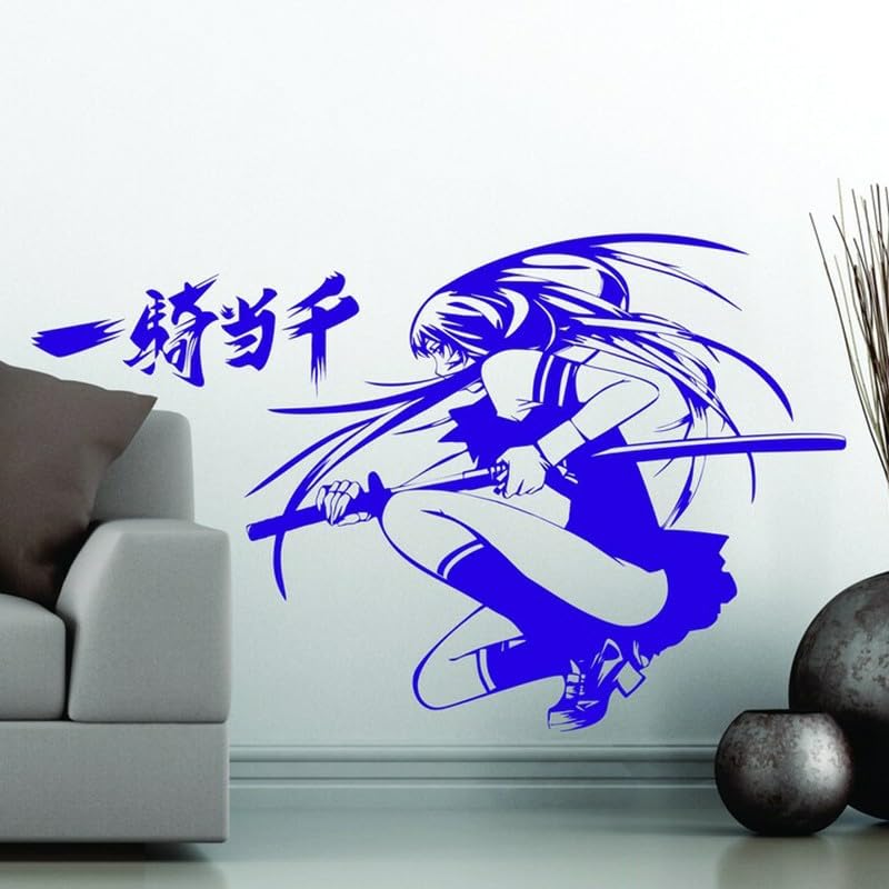 GADGETS WRAP Vinyl Vinyl Wall Sticker Samurai Girl Blue