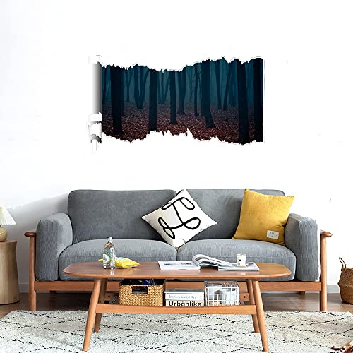 GADGETS WRAP Printed Wall Decal Sticker Scratched Paper Style Wall Decal (90cm x 50cm) - Landscape Night Scene