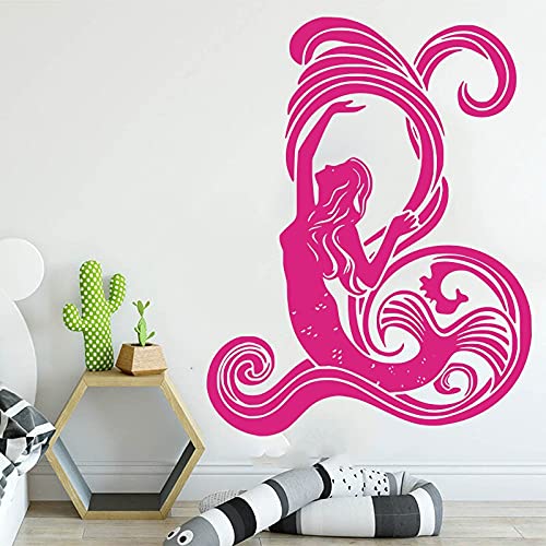 GADGETS WRAP Vinyl Decal Sticker Mermaid Waves Myth Fantasy Girl (Item Finish Size : 72cm x 56cm)