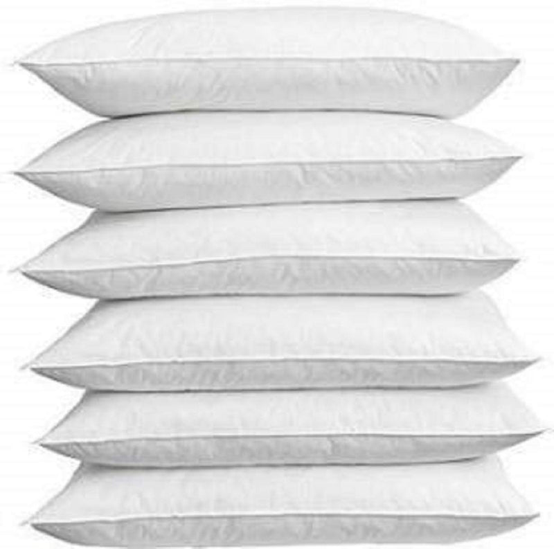 Kuber Industries Luxurious 6 Piece Microfibre Pillow Filler - 16"x24", White - CTKTC022188