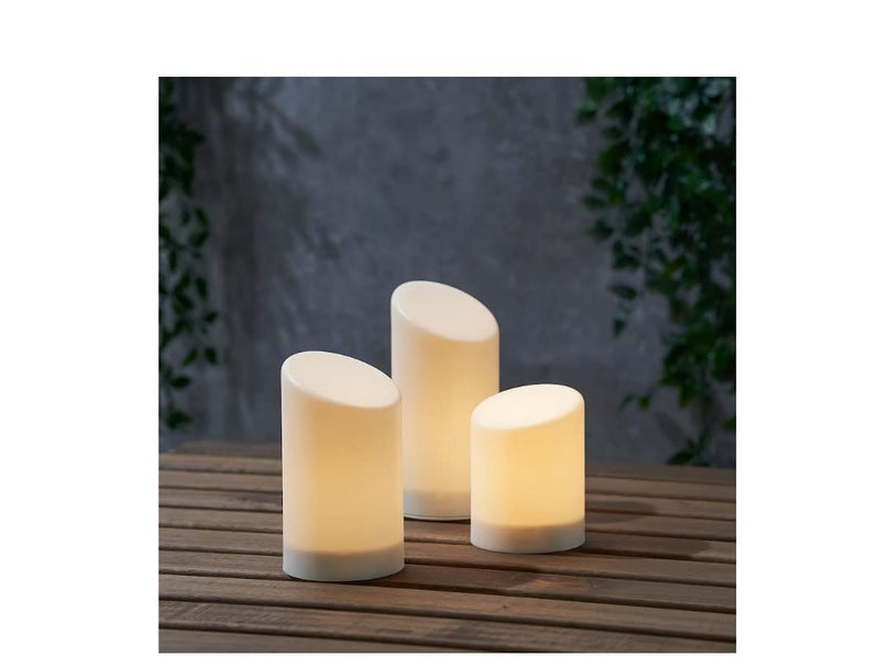 ÄDELLÖVSKOG LED Block Candle in/Out White , (Set of 3)