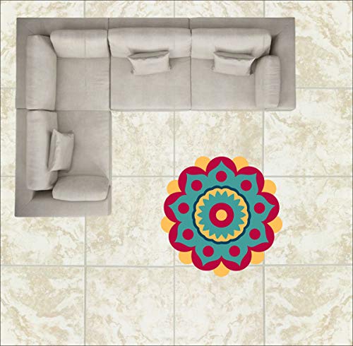 Diwali Special - Colourful Decorative Rangoli Sticker Size- 30 cm x 30 cm Set of 2 (AS144)