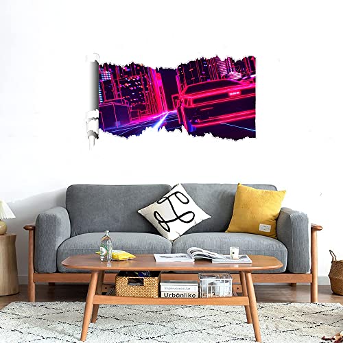 GADGETS WRAP Printed Wall Decal Sticker Scratched Paper Style Wall Decal (90cm x 50cm) - Retro Wave