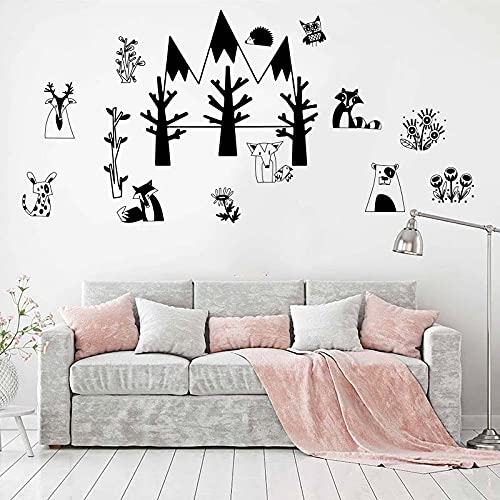 GADGETS WRAP Vinyl Decal Sticker Scanvinia Jungle Fox Bear Mountain Tree Flower (Item Finish Size : 80cm x 56cm)